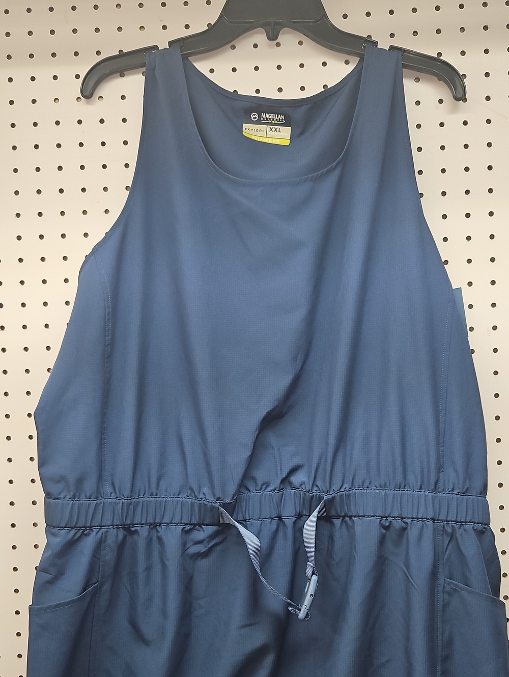 2- Magellan Outdoors Navy & Black Sleeveless Drawcord Rompers